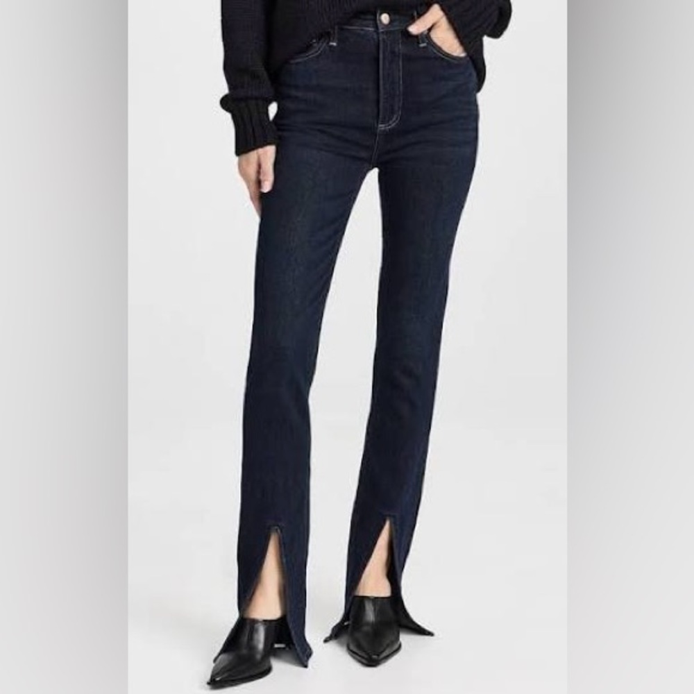 Pistola Dark Indigo Colleen Split Front Straight Leg Jeans Size 29 Worn Once
